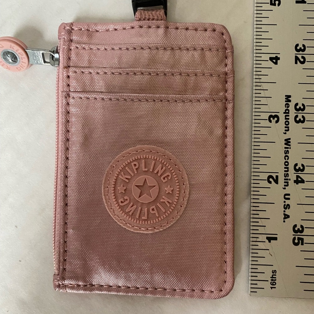 Kipling Lanyard Cardholder Icy Rose Metallic New Without Tags - Picture 8 of 8